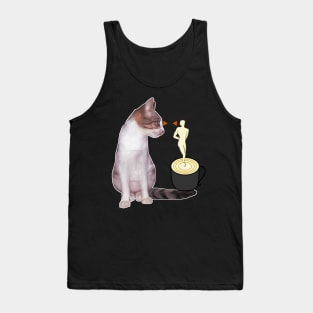 Drinking coffee with a cat Tank Top